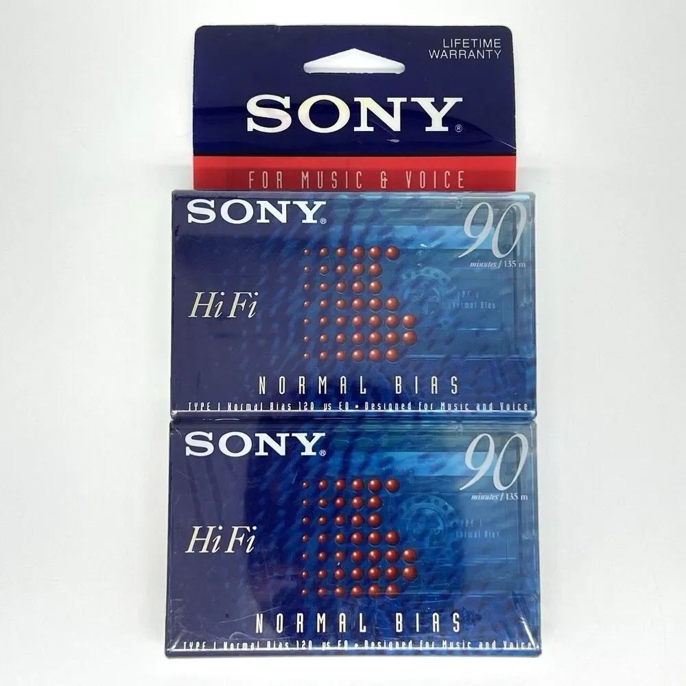 Lot of 6 Sony Audio Cassette Tapes BLANK HiFi 60/90 Min Normal Bias Type 1 NOS